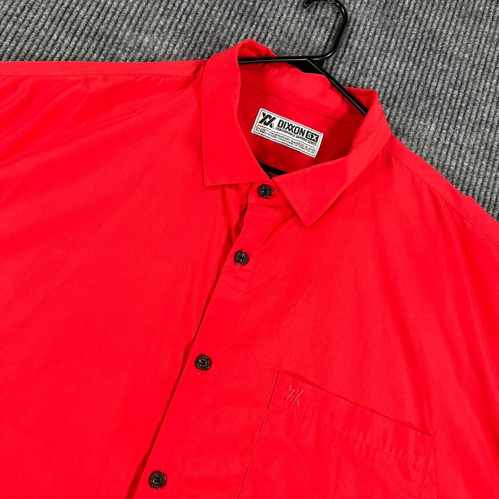 Dixxon Performance Bamboo Shirt Mens 5XL Red Short Sleeve Button Up OG